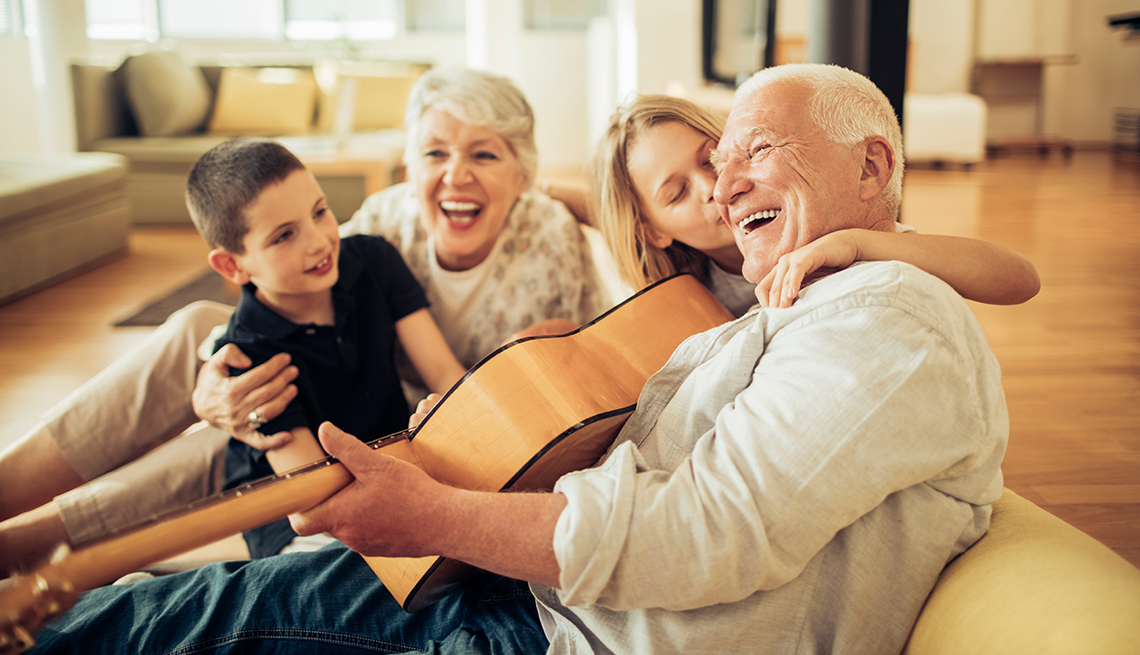 happy grandparents with grandkids
