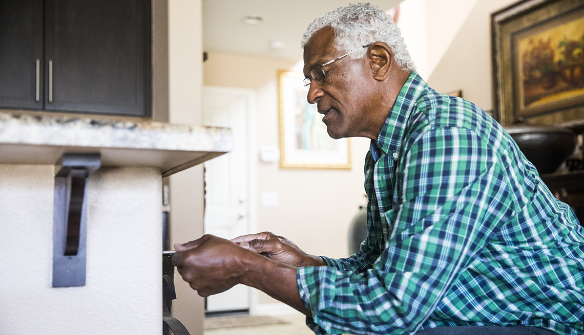 A man doing a simple home repair