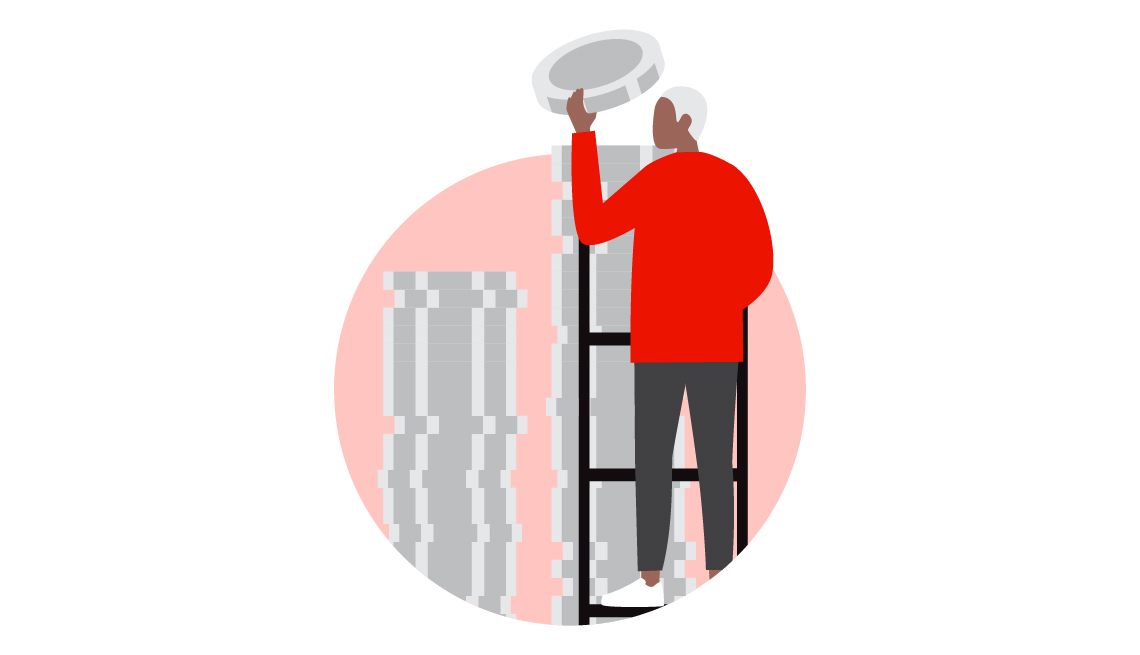 illustration of a man on a ladder