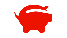 red piggy bank icon