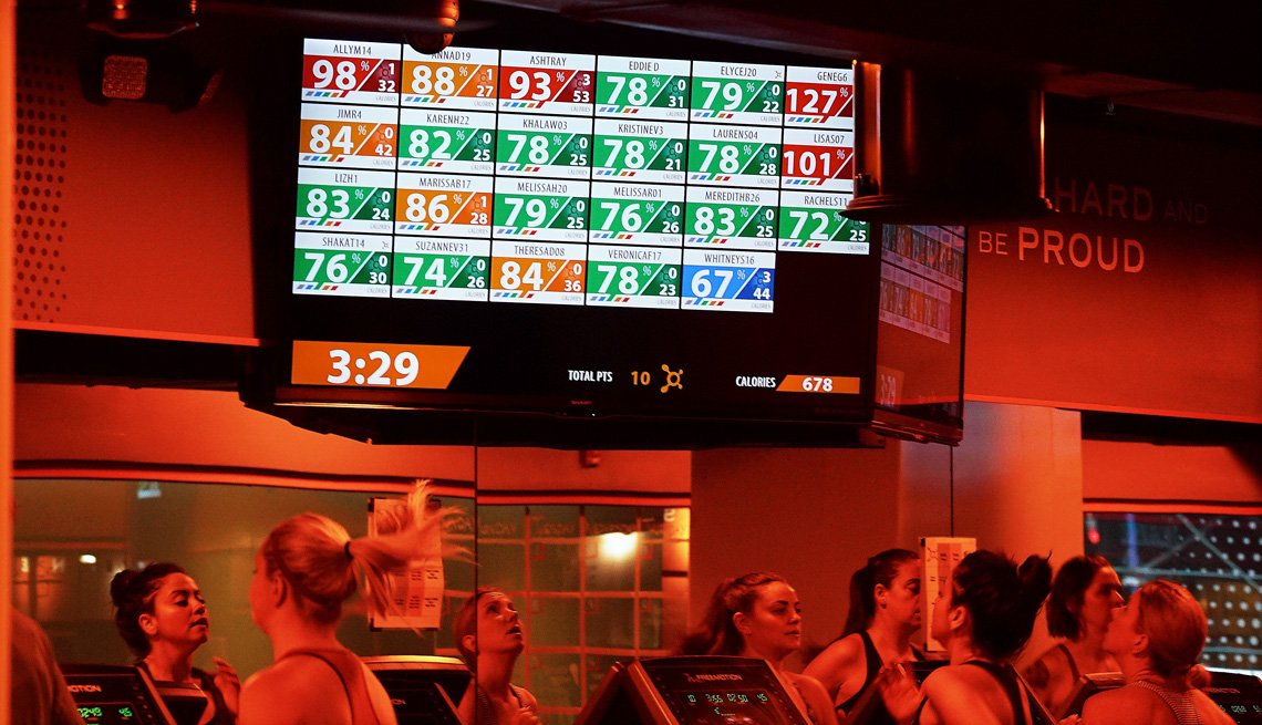 an orange theory class